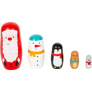 Kleine Fußholzmatryoshka -Puppen Weihnachten