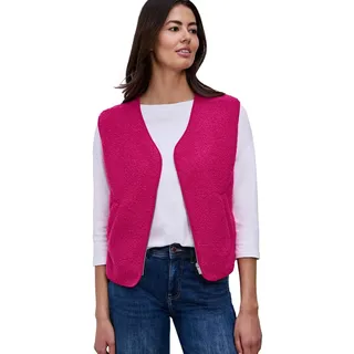 Street One Weste mit V-Neck aus Teddy-Material Magenta Dream 42