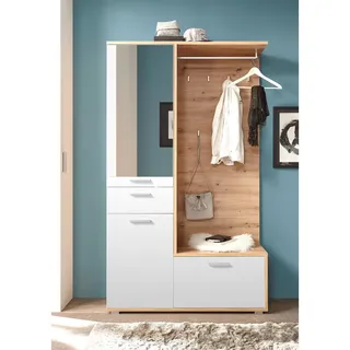 HBZ Entra Garderobe Kompaktgarderobe 117x198x38 cm weiß
