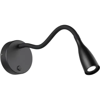 EGLO LED Wandlampe Olivandino, Schwanenhals Leselampe zur Wandmontage, Bettlampe Wand mit Schalter, Wandleuchte Schlafzimmer, Metall und Kunststoff in Schwarz, warmweiß