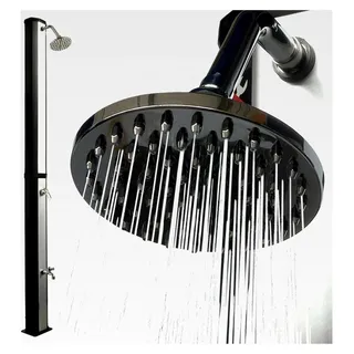 Solardusche Garten 35L mit Regenduschkopf und Fußdusche – Gartendusche, Solar – Außendusche – Outdoor Dusche, Pooldusche, Solardusche Aluminium – UV-beständiger Wassertank