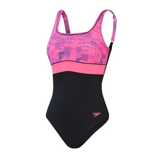 Speedo Damen Shaping Contoureclipse Printed 1 Piece Badeanzug, Rosa, 36 EU