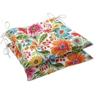 Pillow Perfect 620657 Gregoire Prima getuftete Sitzkissen (quadratische Rückenlehne), 48,3 x 47 cm, blau, 2 Stück