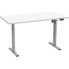 Bild von Schreibtisch weiß rechteckig, T-Fuß-Gestell silber 110,0 x 50,0 cm
