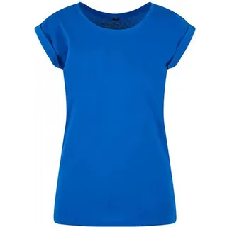 Build Your Brand Damen T-Shirt Ladies Extended Shoulder Tee, lang geschnittenes T-Shirt für Frauen, Baumwolle, Bright Blue, S
