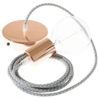 Creative Cables Rd65 Lozenge 1 M Hängelampe - Steward Blue / Copper - One Size