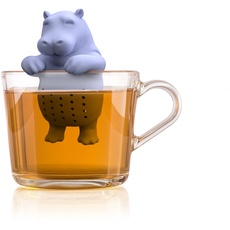 Winkee - Cute Animal Teesieb Hippo | Tee Ei für losen Tee | Tea Infuser lustig | Teesieb für Tasse | Gewürzsieb Silikon | Teekugel-Tier-Figur