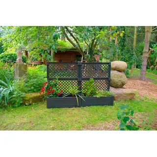 KHW Pflanzkasten groß mit Spalier 100 cm anthrazit - 2er Set