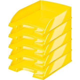 Leitz Briefkorb, A4, 5er Pack, Gelb, WOW-Serie, 52263016