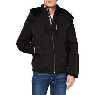 TOM TAILOR PADDED BLOUSON WITH HOOD Herren Winterjacke mit Kapuze - Schwarz