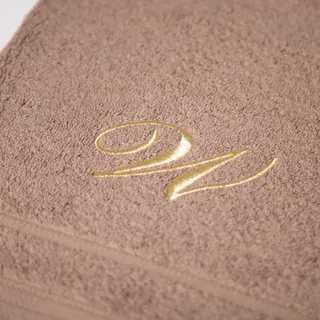 Caleffi Handtuch mit Gästehandtuch aus Baumwolle Bestickt Kaffee - 71319