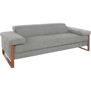 W.Schillig 2,5-Sitzer »finn« German Design Award 2016, Fußgestell Nussbaum natur, Breite 230 cm, grau