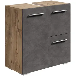Badplaats Waschbeckenunterschrank Mars 60 x 60 cm Kastanien Eiche / Grau