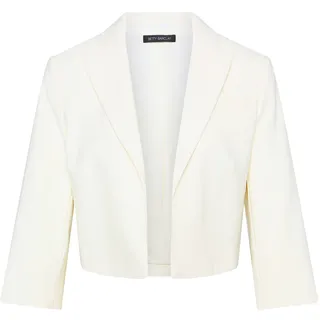 Kurzblazer BETTY BARCLAY "Kurzblazer mit 3/4 Arm", Damen, Gr. 46, weiß (rohweiß), Obermaterial: 86% Polyester PES. 14% Elasthan EL., Blazer Kurzblazer