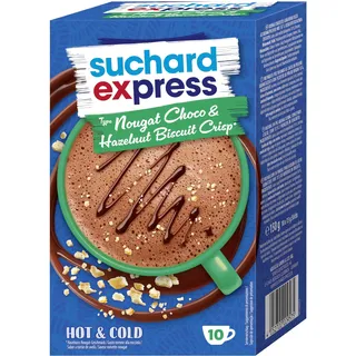 Suchard Express Nougat Choco und Hazelnut Biscuit Getränkepulver 150g