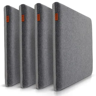 Sitzkissen Outdoor für Gartenstuhl & Balkon – Dickes Memory Foam Stuhlkissen 40x40 cm – Bequem, Rutschfest & Formstabil – Rund & Eckig als 2er oder 4er Set wählbar – Esszimmer Küche – OEKO-TEX