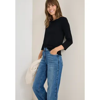 Cecil Damen, 3127598 Basic U-Boot Shirt, schwarz, M (40),