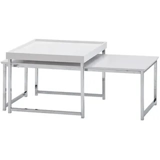 Wohnling Couchtische-Set Holz Weiß