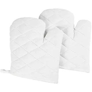 Creativ Company 444621 Topflappen und Ofenhandschuh Kitchen Gloves weiß Baumwolle