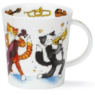DUNOON Lomond Shape Mug 0,32 Liter Groovy Cats or Groovy Dogs (Groovy Cats), Gold