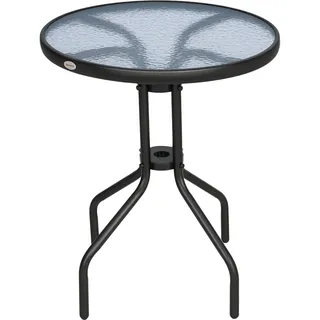 Outsunny Gartentisch Ø 60 x 70 cm Schwarz