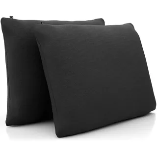 Sofakissen mit Füllung und Bezug - Sofakissen Groß 60x80 cm - Couchkissen Schwarz 2er Set viel Füllung – OekoTex zertifizierte Zierkissen Sofa & Couch – Bequeme Dekokissen Wohnzimmer, Schlafzimmer