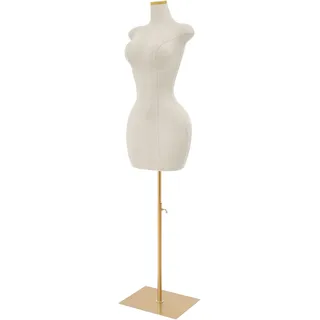 Mannequin Höhenverstellbar XL (42-44) Schaufensterpuppe Weiblich Schneiderpuppe Female Kleiderpuppe Damenbüste Schneiderbüste Büste Torso Ohne Kopf (Weiß, Hüftumfang: 110cm)