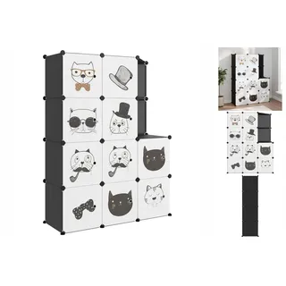 vidaXL Kinderschrank Modular mit 10 Würfeln Schwarz PP