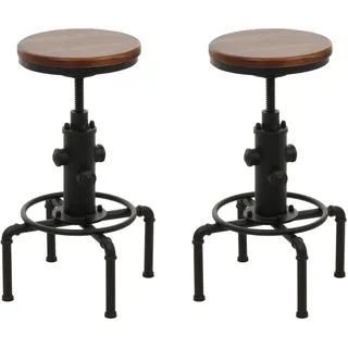 MCW Barhocker N23 2er-Set 2er Set höhenverstellbar drehbar Braun
