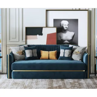 Sofagarnitur 3+2 Sitzer Set Design Sofa Polster Couchen Couch Modern Garnitur - Blau