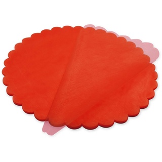 Decoraparty 50 Schleier Blumenform für Gastgeschenke Konfekt Durchmesser 24 cm, rot rund aus Organza für DIY, Taufe, Hochzeit, Kommunion, Zeremonie, Unica