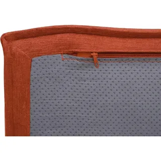 Mendler L-Sofa HWC-O54, Lounge-Couch mit Ottomane, erweiterbar modular rechts/links, Stoff/Textil 63x270x190cm terrakotta - Orange