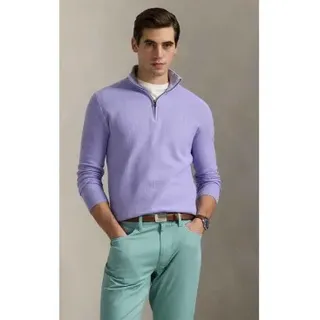 Polo Ralph Lauren für Herren. 710932304516 Fliederfarbener Strickpullover aus Baumwolle und Pikee (XS), Lässig, Klassisch