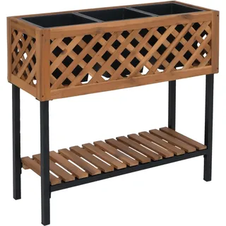 MCW Pflanzkasten P86 Akazie Holz 78x82x32cm Braun