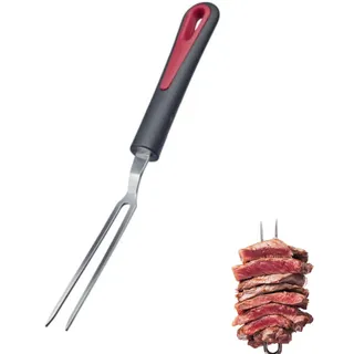 Westmark Fleischgabel, Lange, schlanke Zinken, Ergonomischer Griff, Kunststoff/Rostfreier Edelstahl, Gallant, Schwarz/Rot/Silber, 29492270