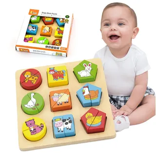 VIGA Holzpuzzle, pädagogisches Spielzeug, Tiere, Puzzle für Kinder, Montessori-Material
