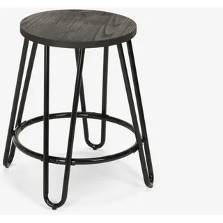 Hocker Metall Holz Industrielles Design Bars Restaurants Küche Carbon One - Schwarz - Schwarz