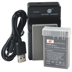 DSTE BLS-5 Li-Ionen Batterie (2-Pack) und Micro USB Ladegerät Anzug Kompatibel für Olympus E-400 E-410 E-420 E-450 E-600 E-620 E-P1 E-P2 E-P3