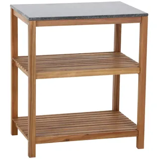 Siena Garden Outdoorküche , Schwarz, Akaziefarben , Holz, Stein , Akazie , einzeln stellbar , 75x87x52 cm , FSC 100% , Gartenmöbel, Outdoor Küchen