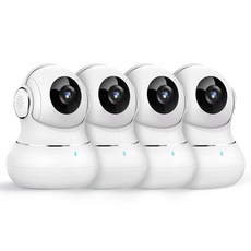 Little elf Überwachungskamera Innen, Babyphone mit Kamera mit Bewegungserkennung, Zwei-Wege-Audio, 2K 3MP WLAN Kamera, 360 Grad Kamera Überwachung Innen, Hunde Kamera mit APP,4 Stück