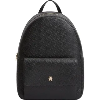 Tommy Hilfiger Damen Th Icon Rucksack Mono AW0AW19284, Schwarz, Einheitsgröße