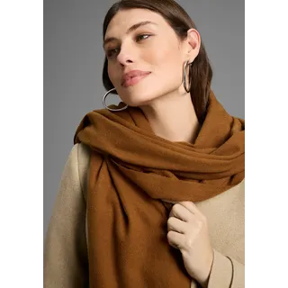 LAURA SCOTT Schal LAURA SCOTT, Damen, wiskey, Web, Obermaterial: 100% Polyester, unifarben, Modetücher Schal, mit modischen Fransen in klassischen Unifarben - NEW