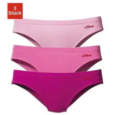 s.Oliver Bikinislip, (Packung, 3 St.), aus elastischer Baumwoll-Qualität, rosa