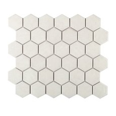 Mosaikmatte Castello Hexagon Keramik Weiß 32 cm x 28 cm