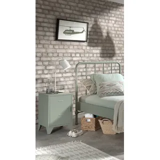 Vipack BRONXX Nachtkonsole im Industrial-Look Olive Grün matt - Grün
