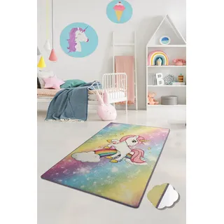 Kinderzimmer Teppich für Kinder Das Kleine Einhorn gemischte Farbe 100x160