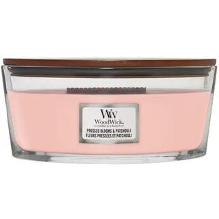 Woodwick Pressed Blooms & Patchouli Duftkerze 453 g rosa