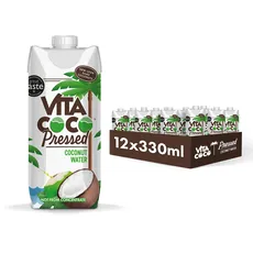 Vita Coco - gepresstes Kokoswasser 12x330ml, natürlich hydrierend mit Elektrolyten, glutenfrei, voll mit Vitamin C & Potassium, Kokosgeschmack