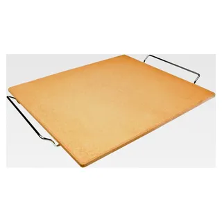 Rechteckiger Pizzastein aus Keramik, orange/silber, 40 x 35 x 1,5 cm