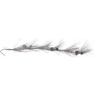 Villa d'Este Home Tivoli Weihnachtsdeko Zweig Silber mit Tannenzapfen l. 120 cm, Xmas Garden